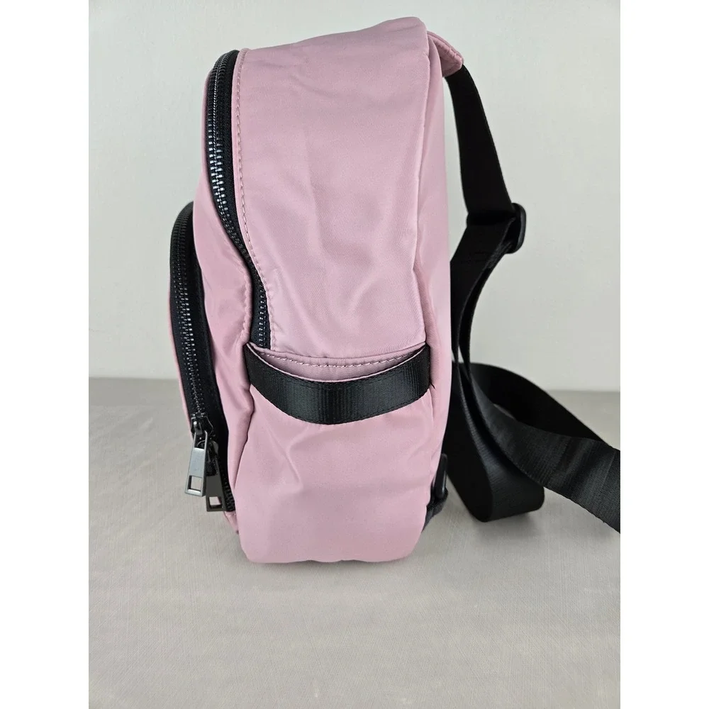 Fabletics‎ Pink Nylon Mini Backpack Sling Bag Adjustable Strap